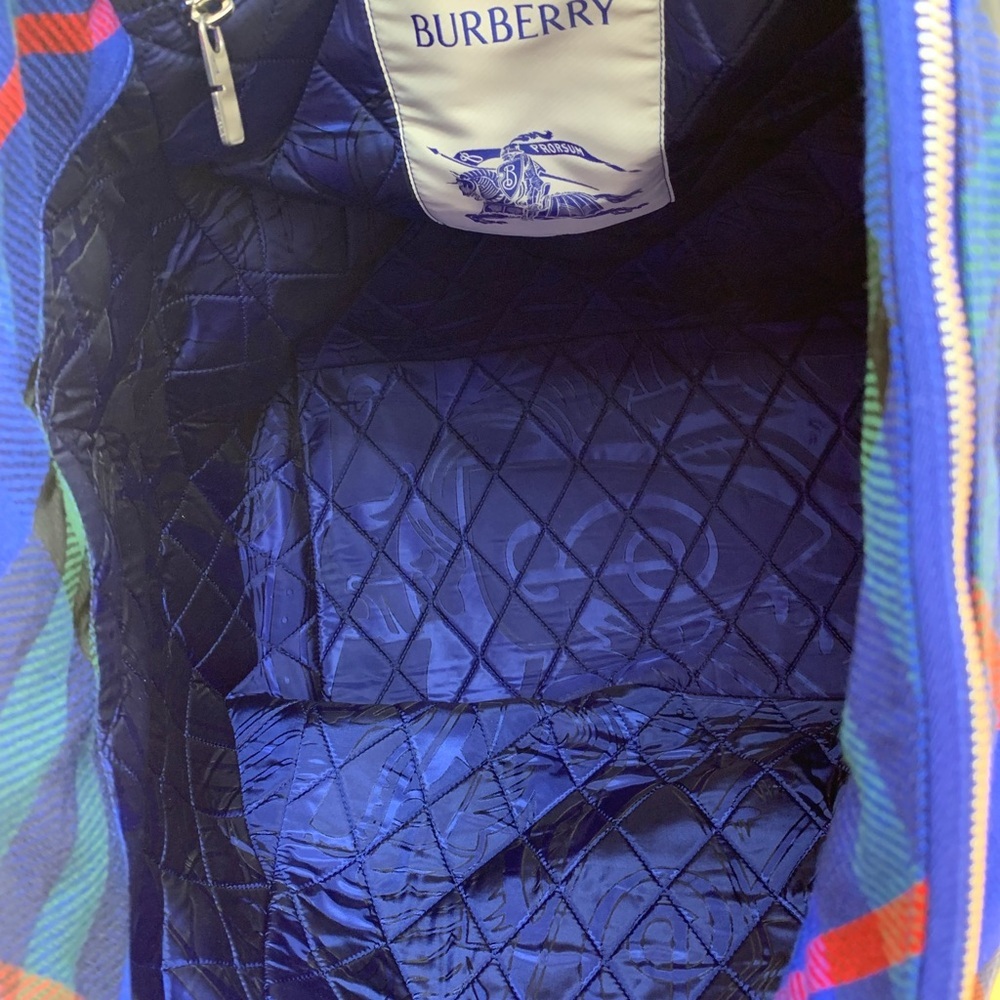 Burberry Plaid Canvas Large Tote Bag Knight Italy NWT *RARE* - Picture 6 of 16